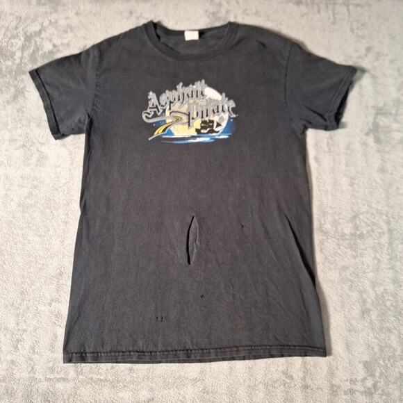 Vintage Big Rig Trucks 'Asphalt Pirate' Graphic Trucker T-Shirt Size Small Black - Picture 1 of 11